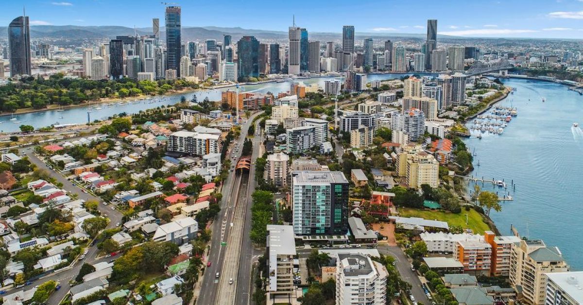 Sky view of Brisbane city