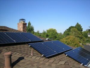 Solar panels on a property roof