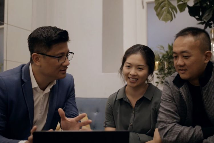 Candid photo of the Inspire team